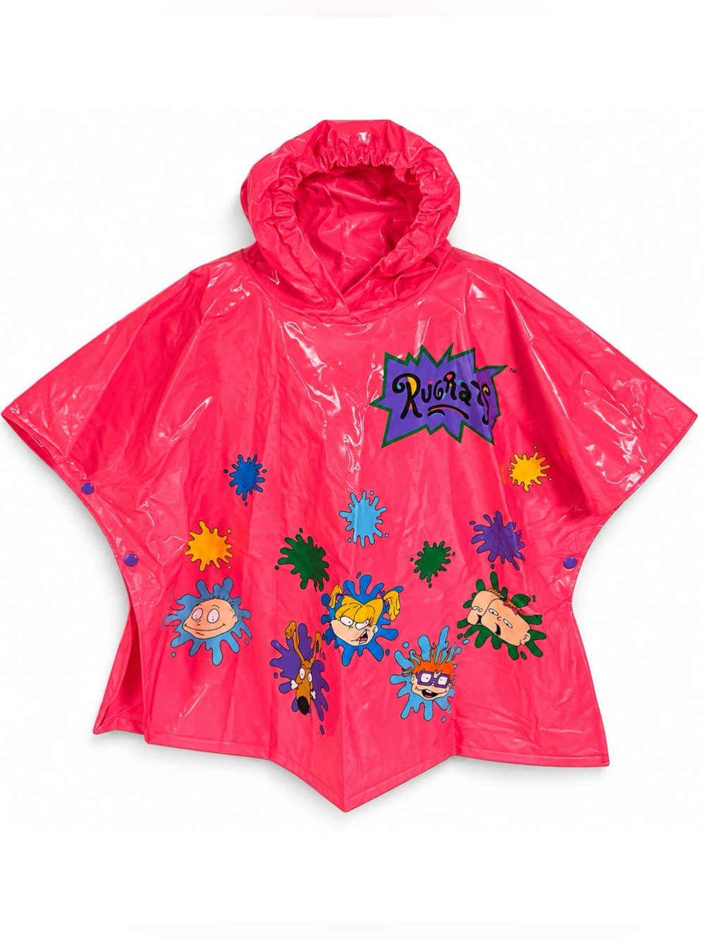 Vintage Nickelodeon Rugrats Nostalgic Y2K 90s Rubber Rain Cape Kids Size 4-6X